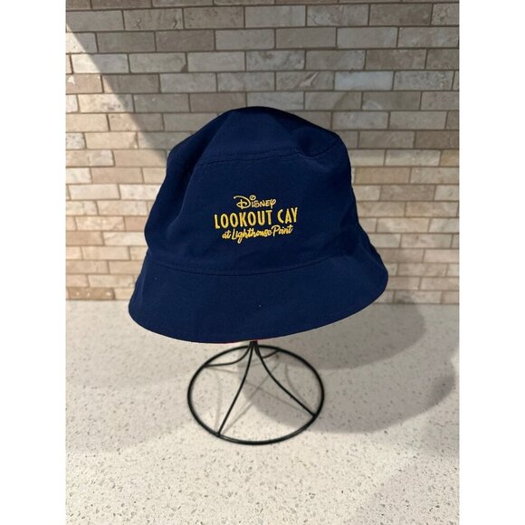 Disney Cruise Line DCL Lookout Cay Lighthouse Point Reversible Navy Bucket Hat - Picture 2 of 3